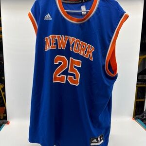 Adidas Blue New York Jersey with Orange Trim